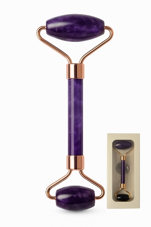 Jade Stone Roller - Double Head Premium Quality Amethyst